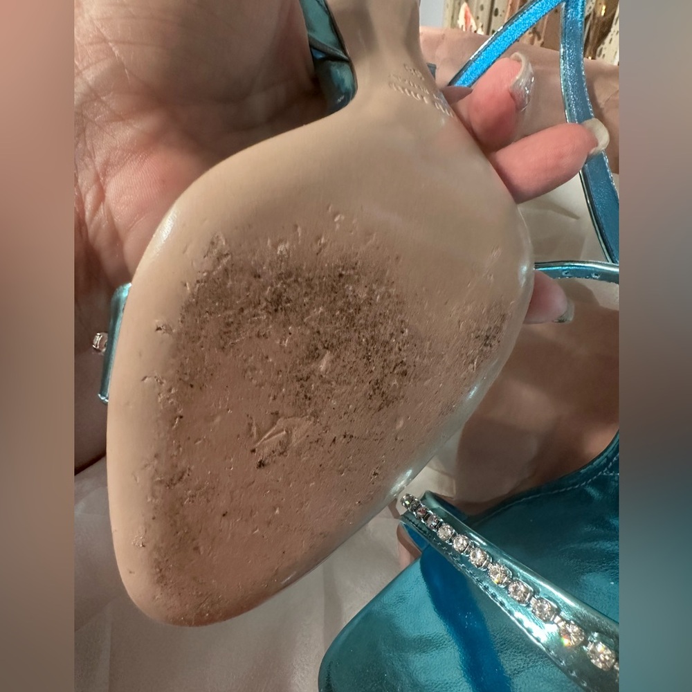 🦢Miu Miu ankle shoes sandals with crystals  size 38 worn once - Picture 10 of 11